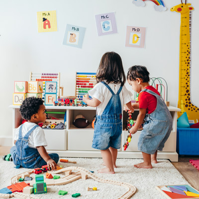 Three children playing together