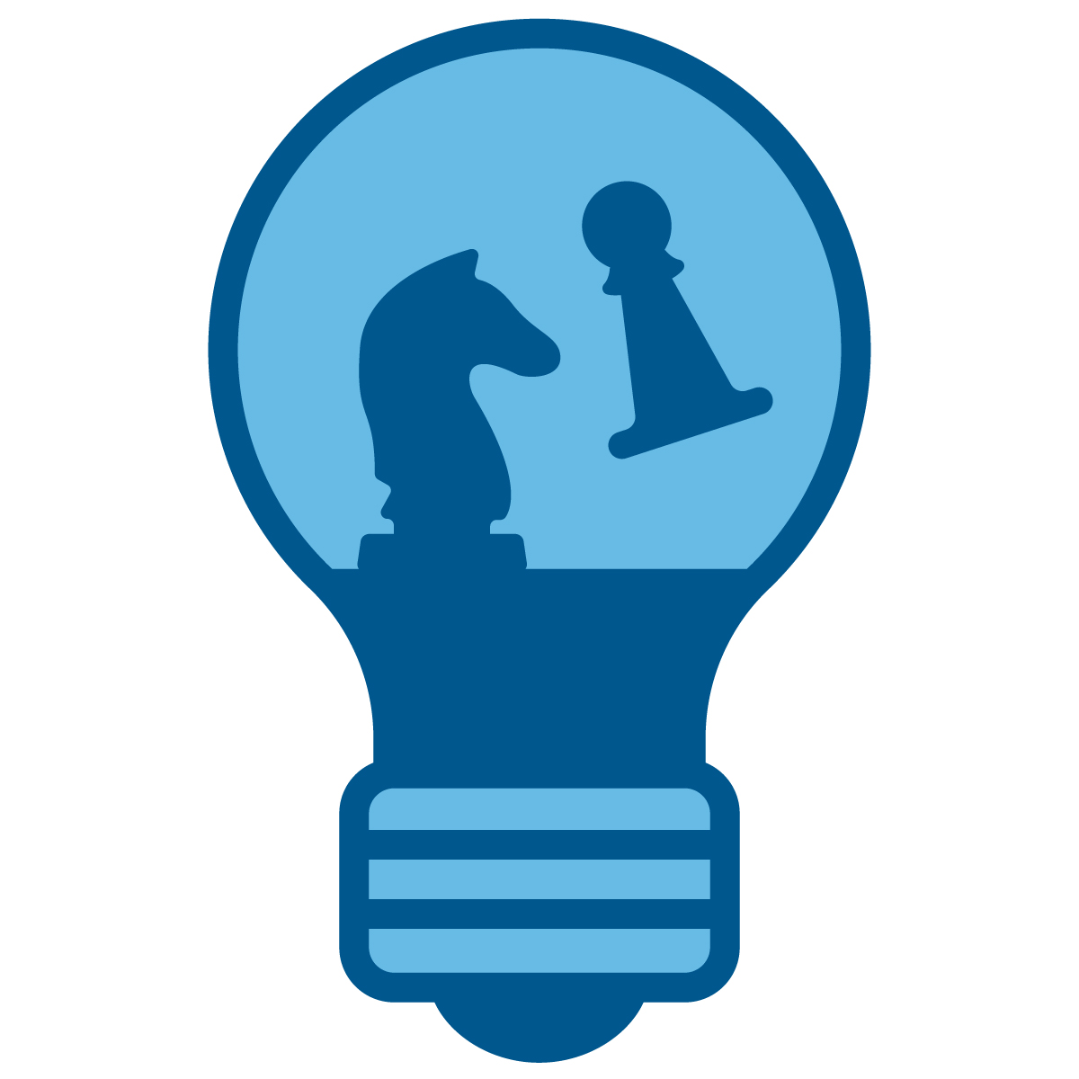 A lightbulb icon showing ideas being developed in stage 1