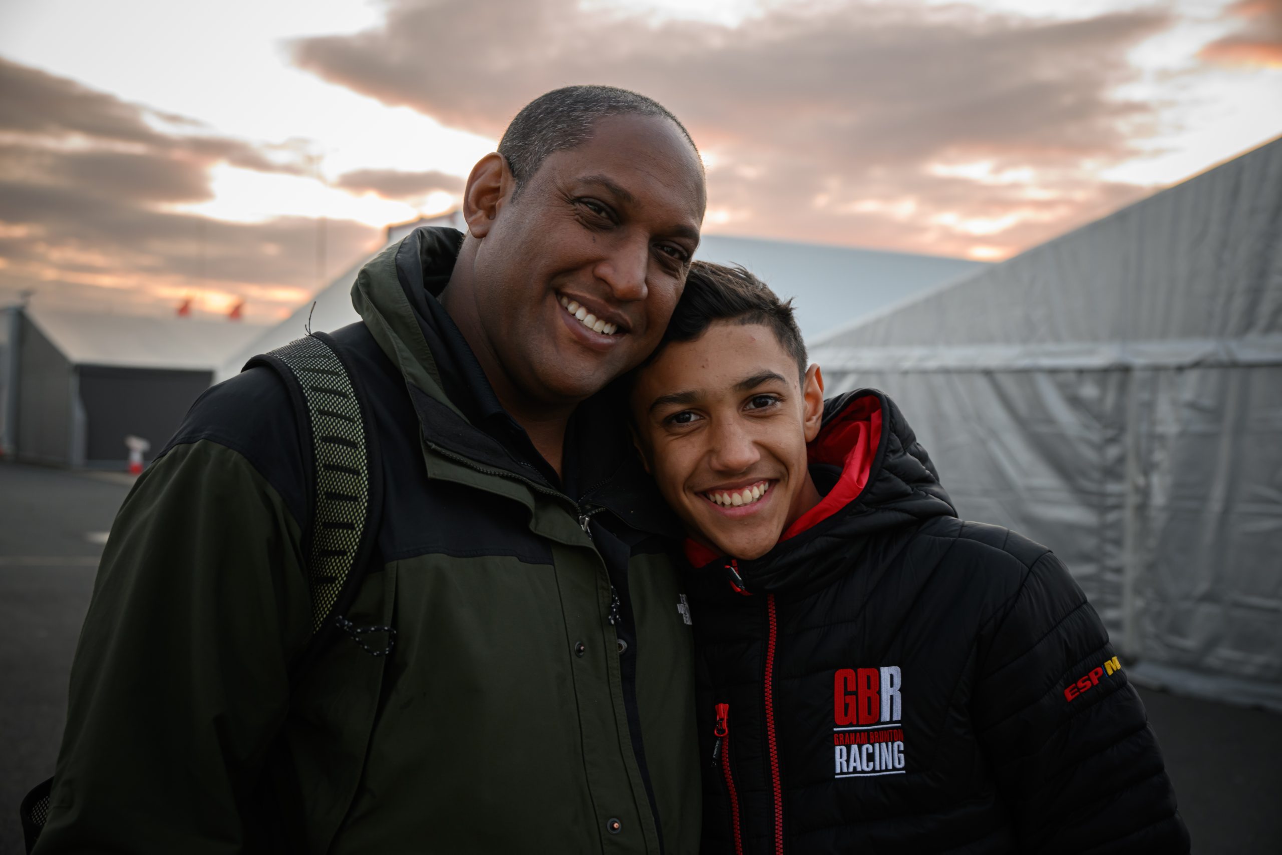 Mayer smiling with his father