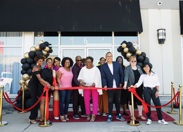 Ribbon cutting at Palais Noir grand opening 