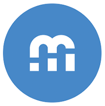 myBluePrint logo: round blue circle with an 'm' in the middle