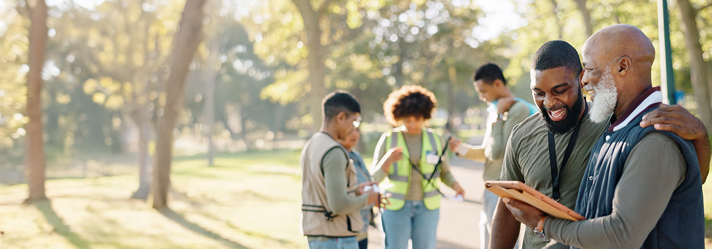 People working outside People working outside