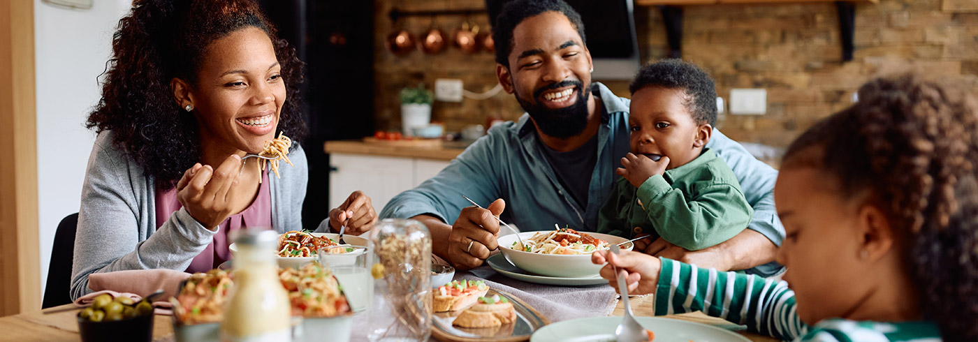 Family at dinner table