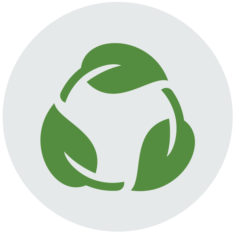 Icon to show compost, three leaves in a circle