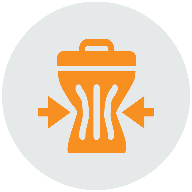 Icon to show reduce, a smaller garbage can