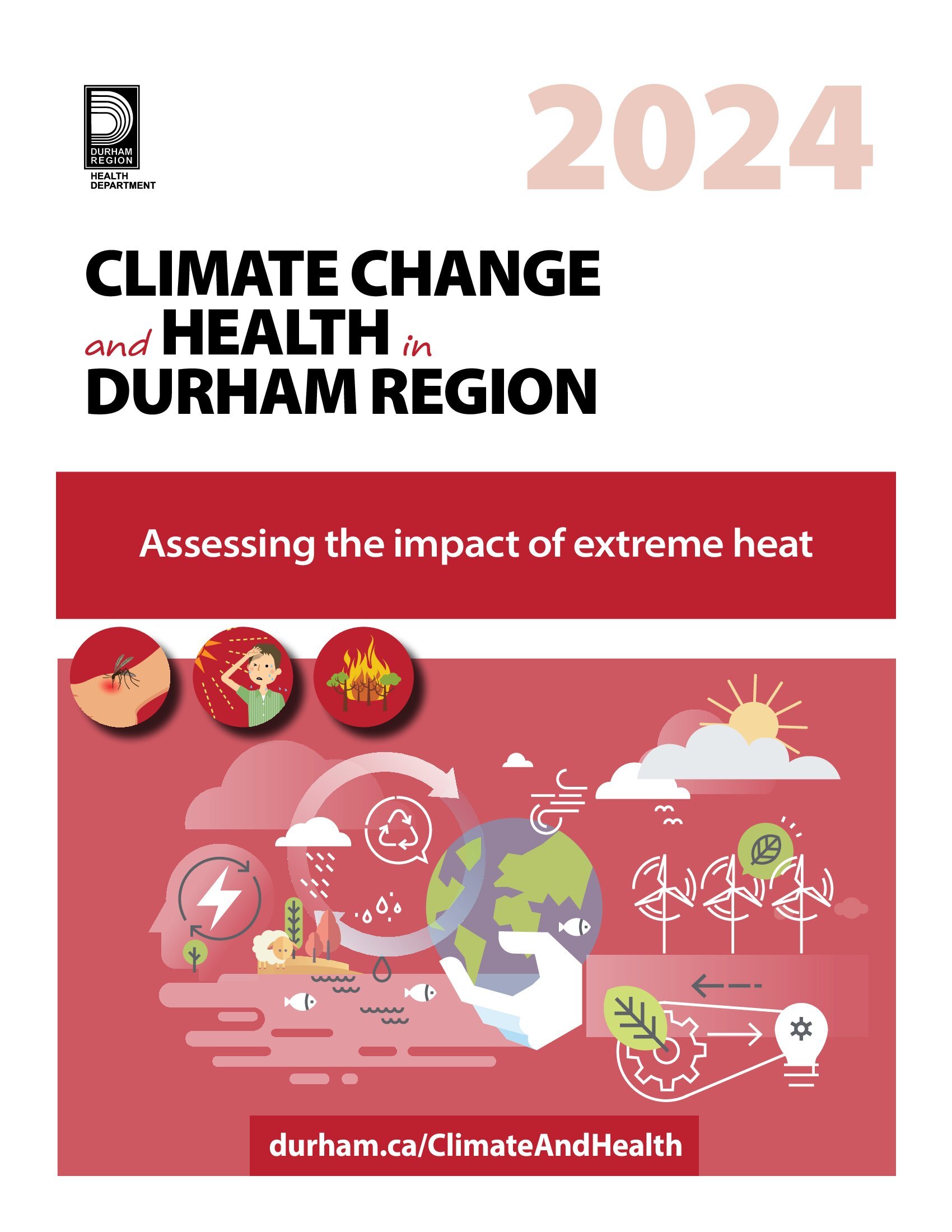 Title page of Assessing the Impact of Extreme Heat Extreme heat and health in Durham Region