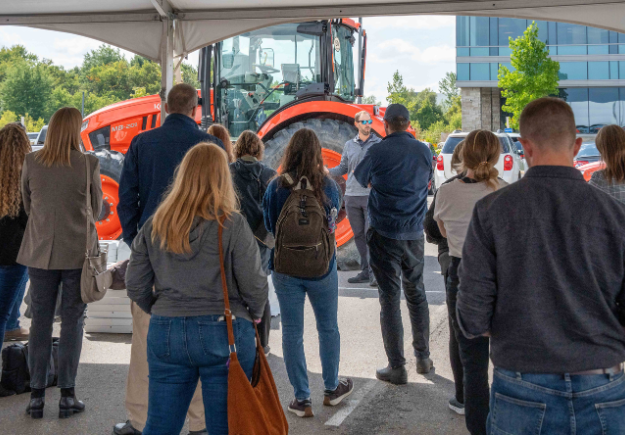 A tour of argiculture equipment at the DAAC Farm Tour.
