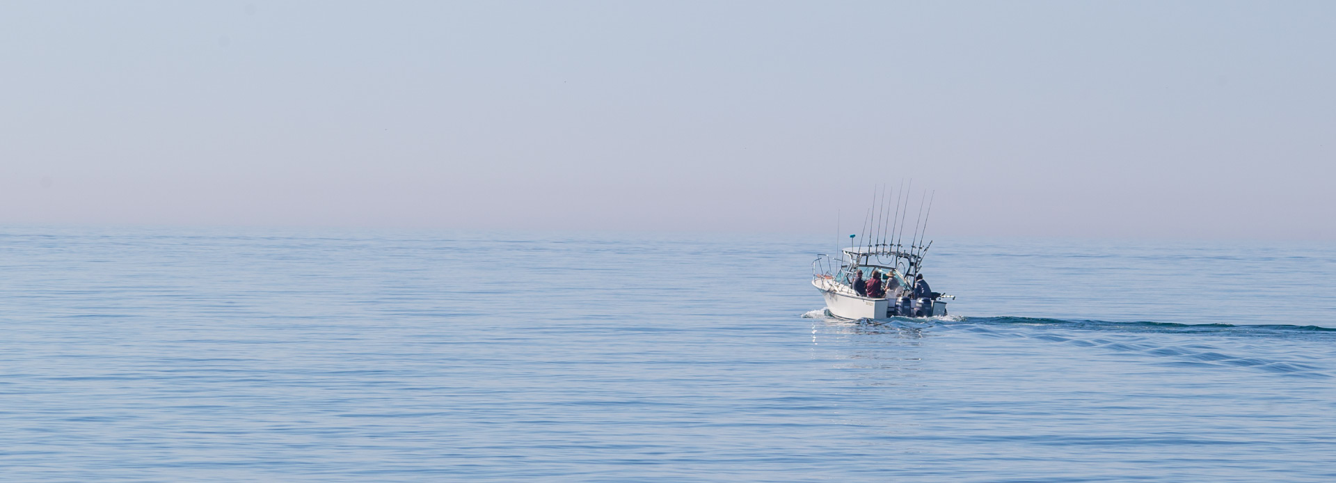 Boat on a calm lake.