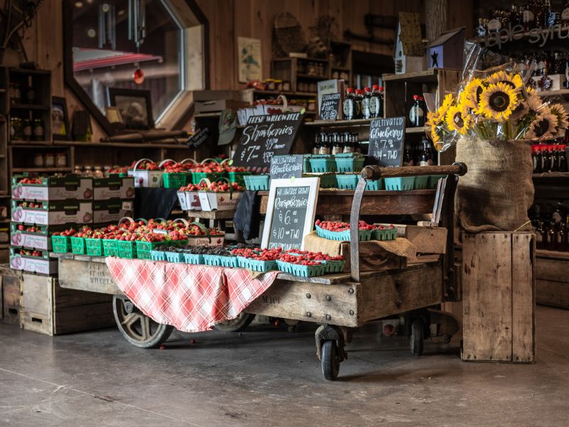 Image of the interior of a farm store