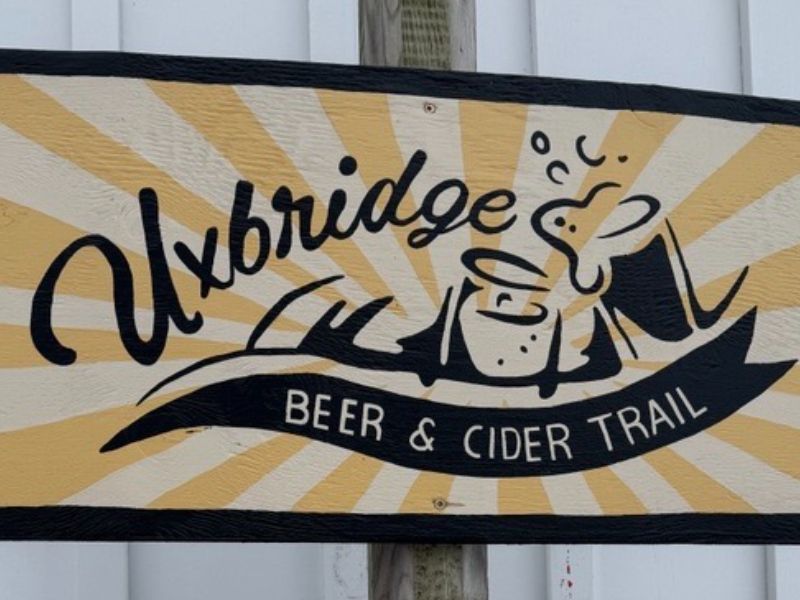 A sign advertising the Uxbridge Beer and Cider Trail